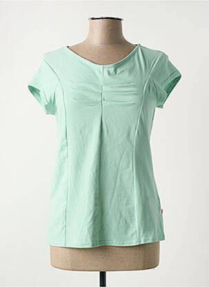 T-shirt stretch manches courtes vert BLUTSGESCHWISTER femme