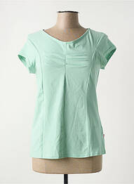 T-shirt stretch manches courtes vert BLUTSGESCHWISTER femme