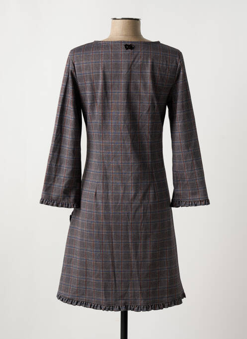 Robe courte manches longues manches longues gris AKINO LAUDE femme