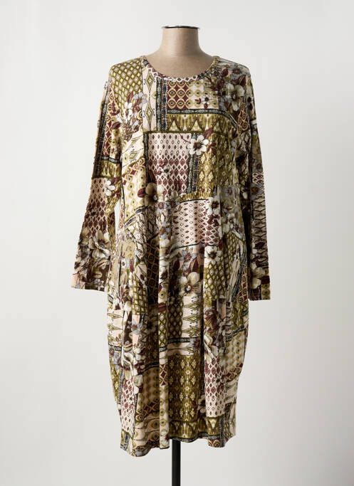 Robe mi-longue vert ORIENTIQUE NATURALLY pour femme