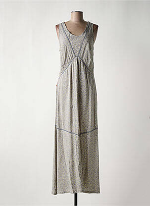 Robe longue imprimé fantaisie sans manche gris BLA-BLA femme