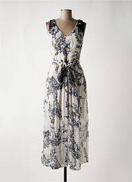 Robe longue imprimé fleurs sans manche blanc SURKANA femme