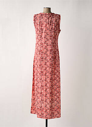 Robe longue imprimé fantaisie sans manche orange LALITA femme