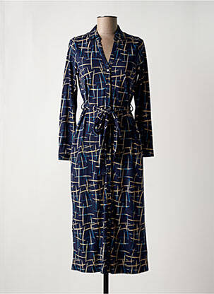 Robe mi-longue imprimé fantaisie manches longues bleu WHITE STUFF femme