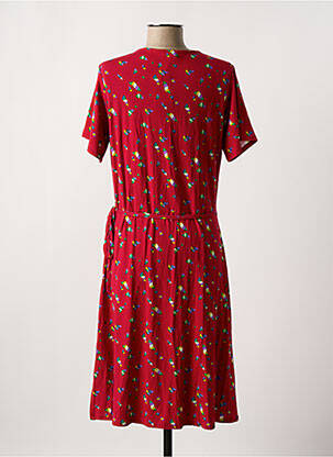 Robe mi-longue imprimé fantaisie manches courtes rouge PRINCESSE NOMADE femme