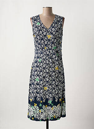 Robe mi-longue imprimé fantaisie sans manche bleu MISTRAL femme