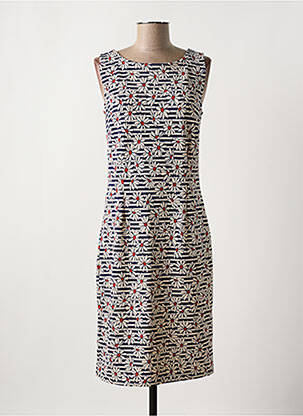 Robe mi-longue imprimé fleurs sans manche bleu KING LOUIE femme
