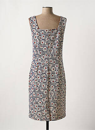 Robe mi-longue imprimé fleurs sans manche bleu KING LOUIE femme