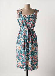 Robe mi-longue imprimé fleurs sans manche bleu KING LOUIE femme