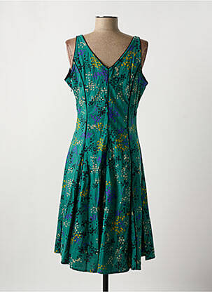 Robe mi-longue imprimé fantaisie sans manche vert BLA-BLA femme