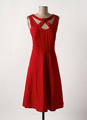 Robe mi-longue sans manche sans manche rouge KALI YOG femme