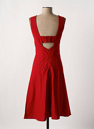 Robe mi-longue sans manche sans manche rouge KALI YOG femme