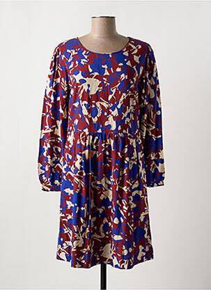 Robe mi-longue imprimé fantaisie manches longues bleu PRINCESSE NOMADE femme