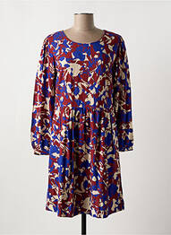 Robe mi-longue imprimé fantaisie manches longues bleu PRINCESSE NOMADE femme