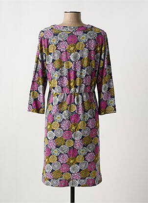 Robe mi-longue imprimé fleurs manches longues rose MISTRAL femme