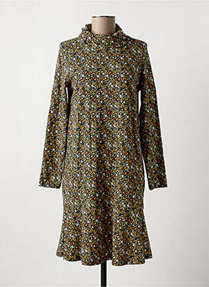 Robe mi-longue imprimé fleurs manches longues vert TRANQUILLO femme