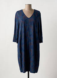 Robe mi-longue imprimé fantaisie manches longues bleu ZILCH femme