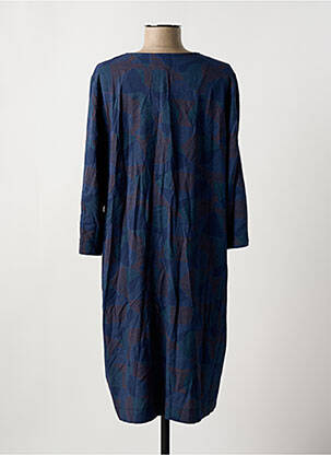 Robe mi-longue imprimé fantaisie manches longues bleu ZILCH femme