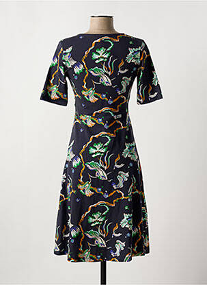 Robe mi-longue imprimé fantaisie manches courtes bleu ZILCH femme