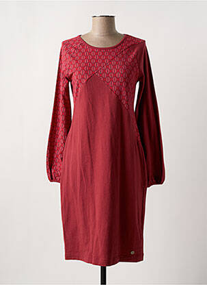 Robe mi-longue manches longues manches longues rouge TRANQUILLO femme