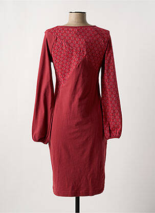 Robe mi-longue manches longues manches longues rouge TRANQUILLO femme