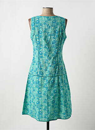 Robe mi-longue imprimé fantaisie sans manche vert LALITA femme