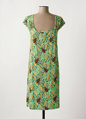 Robe mi-longue imprimé fantaisie manches courtes vert BAKERY LADIES femme