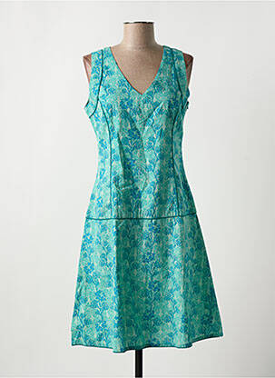 Robe mi-longue vert LALITA pour femme