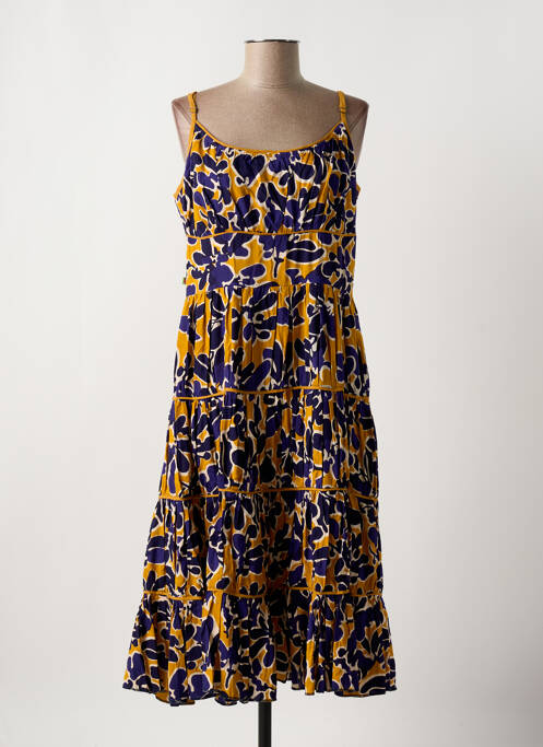 Robe mi-longue jaune BLA-BLA pour femme