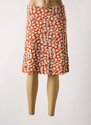 Jupe mi-longue coupe droite orange ZILCH femme