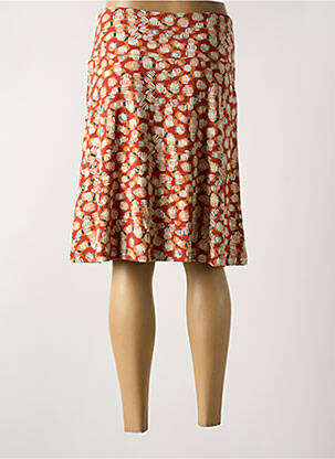 Jupe mi-longue stretch orange ZILCH femme
