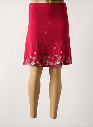 Jupe mi-longue stretch rouge TRANQUILLO femme