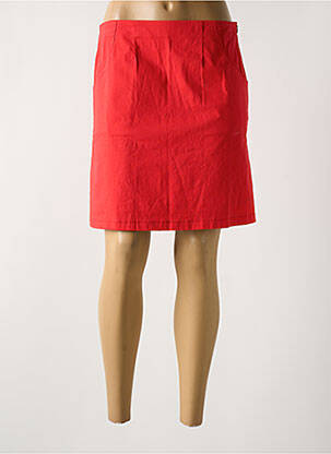 Jupe courte coupe droite rouge PRINCESSE NOMADE femme