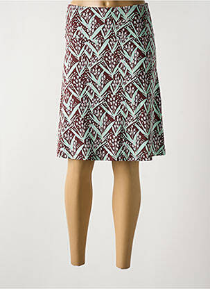 Jupe mi-longue coupe droite marron ZILCH femme