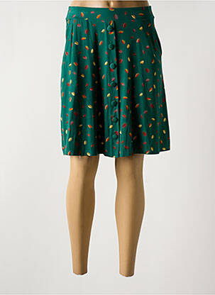 Jupe mi-longue stretch vert PRINCESSE NOMADE femme