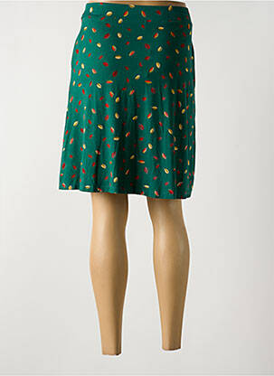 Jupe mi-longue stretch vert PRINCESSE NOMADE femme