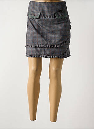 Jupe courte taille normale gris AKINO LAUDE femme