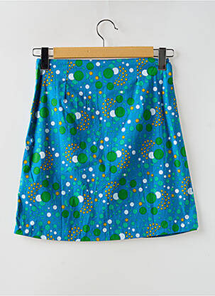 Jupe courte coupe droite bleu PRINCESSE NOMADE femme