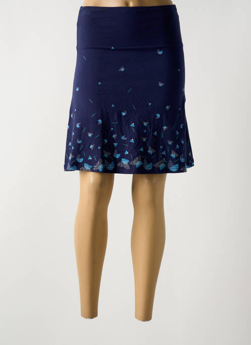 Jupe mi-longue bleu TRANQUILLO pour femme