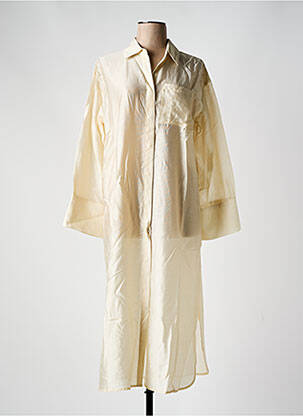 Robe mi-longue manches longues manches longues beige MSCH COPENHAGEN femme