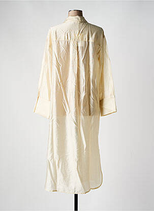 Robe mi-longue manches longues manches longues beige MSCH COPENHAGEN femme