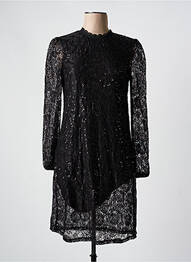 Robe mi-longue manches longues manches longues noir PIECES femme