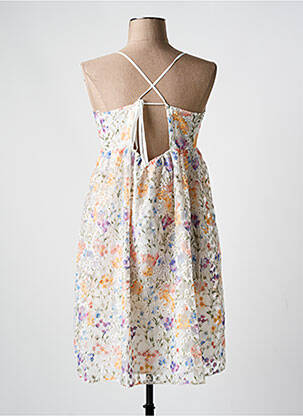 Robe mi-longue imprimé fleurs sans manche blanc Y.A.S femme