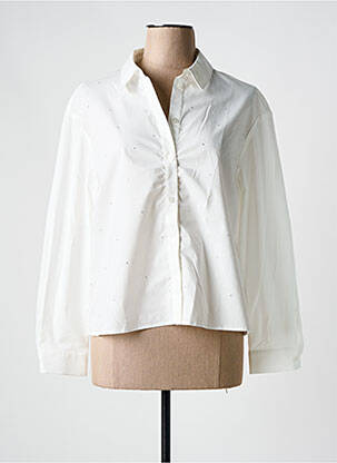 Chemisier coupe droite manches longues blanc PIECES femme