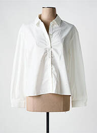 Chemisier coupe droite manches longues blanc PIECES femme
