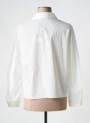 Chemisier coupe droite manches longues blanc PIECES femme