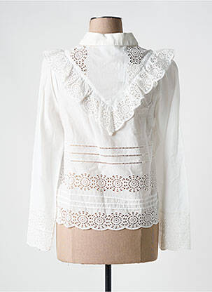 Blouse tissage popeline manches longues blanc Y.A.S femme