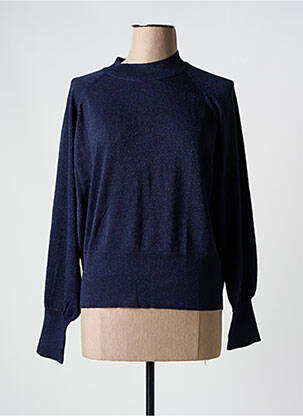 Pull resserrée sur le bas manches longues bleu B.YOUNG femme