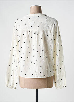 Blouse tissage popeline manches longues beige PIECES femme