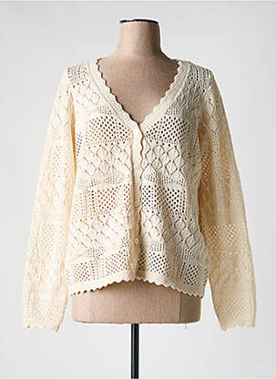 Gilet manches longues coupe cintrée beige VERO MODA femme